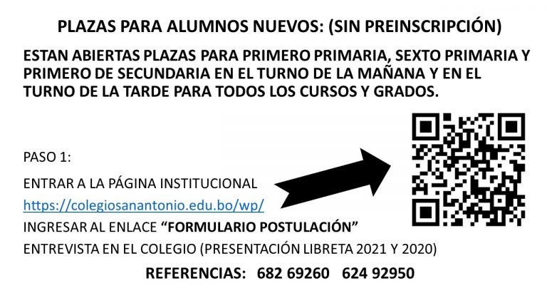 INSCRIPCIONES 2022 – COLEGIO SAN ANTONIO DE PADUA